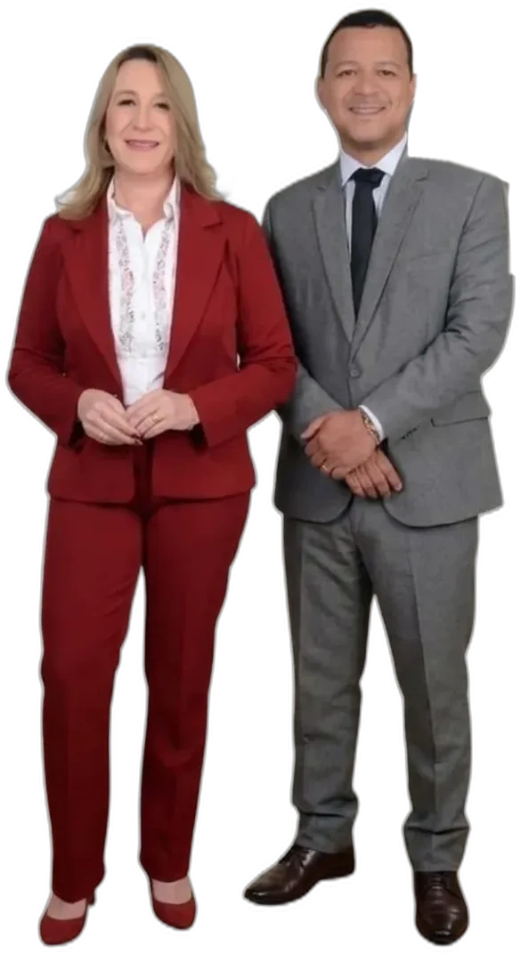 Dra. Lucimar Goedert e Dr. Cleber Matias, advogados da Goedert & Santos